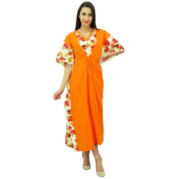 Bimba Rayon Long Kaftan Printed Maxi Floral Caftan Boho Chic Beach Night Coverup