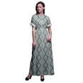 thumbnail image 1 of Bimba Rayon Quarterfoil Geometric Ladies Long Gown Boho Beach Cocktail Party Maxi SlitÂ&nbsp;Dress-Large, 1 of 6