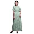 thumbnail image 1 of Bimba Rayon Roses & Ranunculus Floral Printed Womenâ€™s Long MaxiÂ&nbsp;DressÂ&nbsp;Gown With Side Slit-Large, 1 of 6