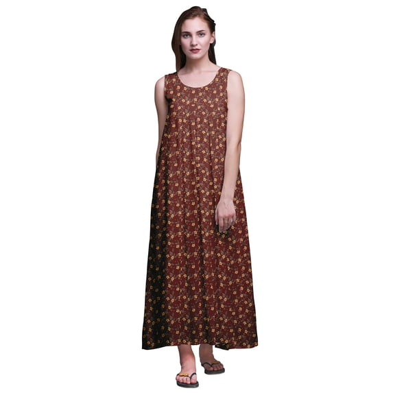 Bimba Rayon Sleeveless Night Gown For Womens Rayon Printed Nightwear Ladies Sleepwear-L