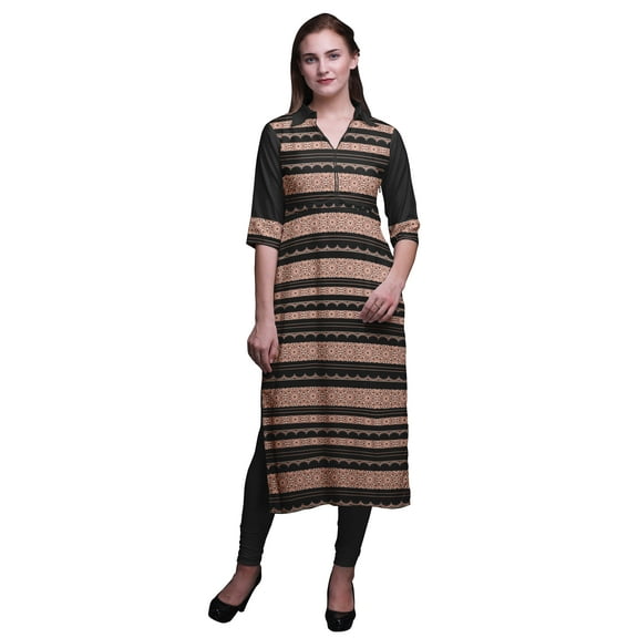 Bimba Rayon Straight Straight Kurti For Women Long Kurti Dress Printed Indian Top
