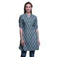 thumbnail image 1 of Bimba Roll Up Sleeve Kurti For Women Printed Mandarin Collar Short Kurti Tops, 1 of 6
