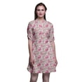 thumbnail image 1 of Bimba Roll Up Sleeve Kurti For Women Printed Mandarin Collar Short Kurti Tops, 1 of 6