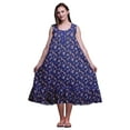 thumbnail image 1 of Bimba Royal Blue Floral Leaves & Sleeveless Night Gown For Women s Cotton Printed Nightwear Ladies Sleepwear X-Large, 1 of 1
