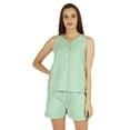 thumbnail image 1 of Bimba Sexy Schiffli Nightwear Set For Womens 2 Pcs Summer V-Neck Sleeveless Loungewear, 1 of 7