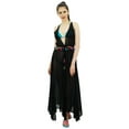 thumbnail image 1 of Bimba Sheer Georgette Beach Swim Wear Coverup Maxi Long Shrug Top With Pom Poms, 1 of 9