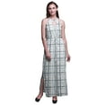 thumbnail image 1 of Bimba Shibori Women Printed Crew Neck Side Slits Halter Dress Long Evening Gown-Medium, 1 of 6