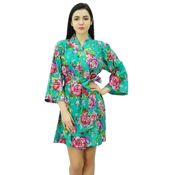 Bimba Short Vintage Style Cotton Robe Bride Getting Ready Bridesmaid Coverup Gift