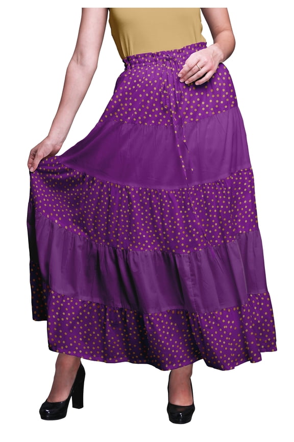 SkirtsÂ&nbsp;ForÂ&nbsp;Women Long Length Cotton Printed Maxi Boho Summer Skirt
