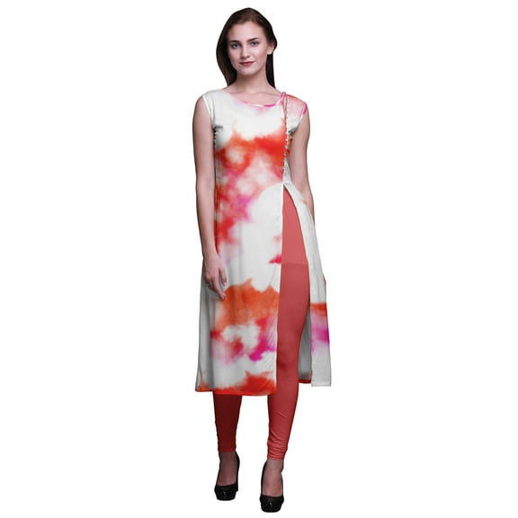 Bimba Sleeveless Kurta Printed Women Straight Kurti Indian Summer Clothing