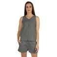 thumbnail image 1 of Bimba Solid 2 Pcs Nightwear Set For Women Sleeveless Shirt & Short Sleepwear, 1 of 6