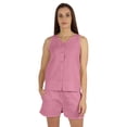 thumbnail image 1 of Bimba Solid 2 Pcs Nightwear Set For Womens Casual Sleeveless Loungewear Shirt & Short Sleepwear, 1 of 7