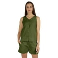 thumbnail image 1 of Bimba Solid 2 Pcs Nightwear Set For Womens Casual Sleeveless Loungewear Shirt & Short Sleepwear, 1 of 7