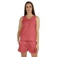 thumbnail image 1 of Bimba Solid 2 Pcs Nightwear Set For Womens Casual Sleeveless Loungewear Shirt & Short Sleepwear, 1 of 7