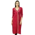thumbnail image 1 of Bimba Straight Kurta Kurti Contemprory Chic Style Indian Long Tunic Blouse, 1 of 3