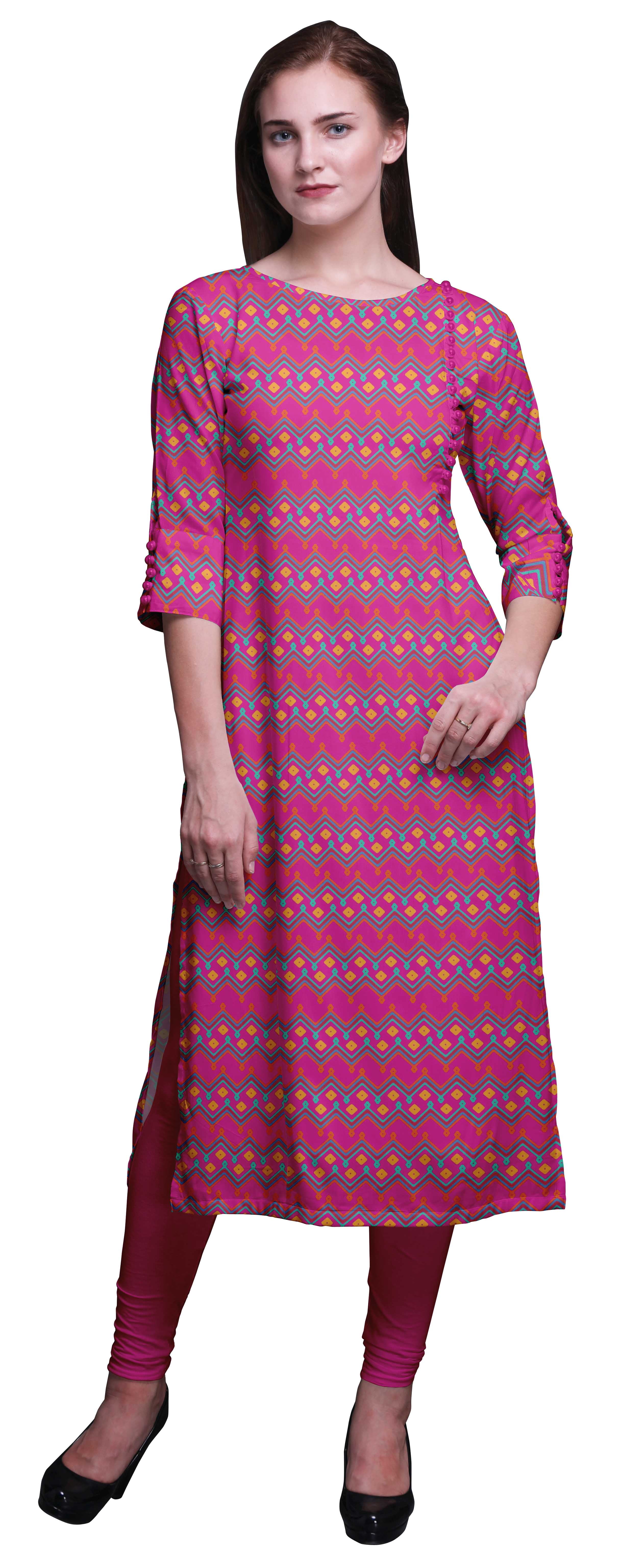 Bimba Straight Kurtis For Women Long Kurti Dress Printed 3 4 Sleeve Indian Top Walmart Business Supplies