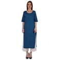 thumbnail image 1 of Bimba Straight Long Kurti For Women Printed Full Sleeves Tunic Top Casual Summer Formal Kurta, 1 of 7
