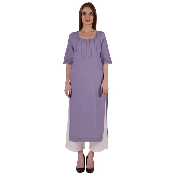 Bimba Straight Long Kurti For Women Printed Full Sleeves Tunic Top Casual Summer Formal Kurta