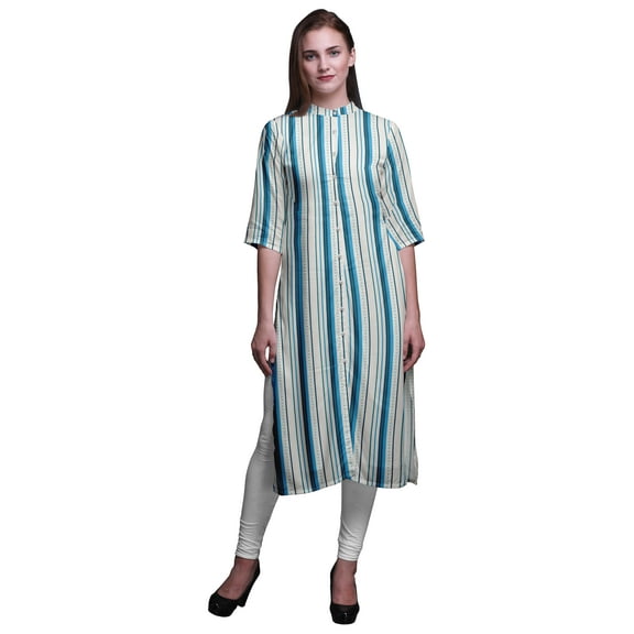 Bimba Straight Tunic Tops Women Printed Long Kurti Casual Dress Large