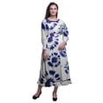 thumbnail image 1 of Bimba Tie-Dye Ladies Bishop Sleeve Round Neck Ruffle Maxi Smocked WaistÂ&nbsp;Dress-Medium, 1 of 5