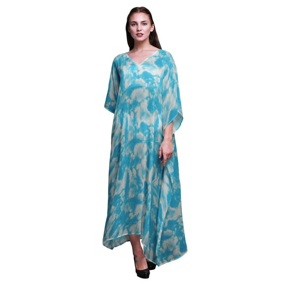 Bimba Tie-Dye Ladies Kaftan Holiday Loungewear Maxi Dress Beach Coverup-S-L