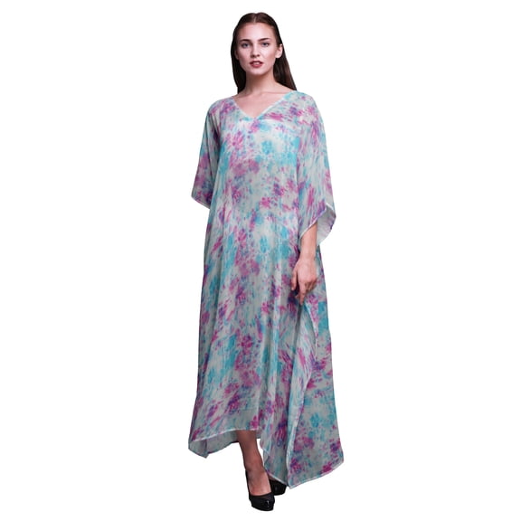 Bimba Tie-Dye Long Caftan Maxi Dress Beach Swimwear Cover up Womens Kaftan-S-L