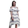 thumbnail image 1 of Bimba Tie-Dye Print Womenâ€™s Chic Style Cold Shoulder Shift Dress Summer Tunic -Large, 1 of 6