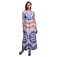 thumbnail image 1 of Bimba Tie-Dye Printed Adjustable Spaghetti Strap Long Maxi Dress Summer Beachwear-Small, 1 of 6