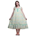 thumbnail image 1 of Bimba Turquoise Green Flower Floral Sleeveless Night Gown for Womens Cotton Printed Nightwear Ladies Sleepwear XXX-Large, 1 of 6