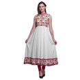 thumbnail image 1 of Bimba White Artistic Anarkali Dress For Women Indian Ethnic Printed Kurti Long Kurta Party Dress X-Small, 1 of 6