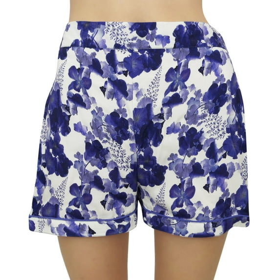 Bimba White Button-Down Shirt With Elastic Waist Shorts 2 Pcs NightWear Set - 4