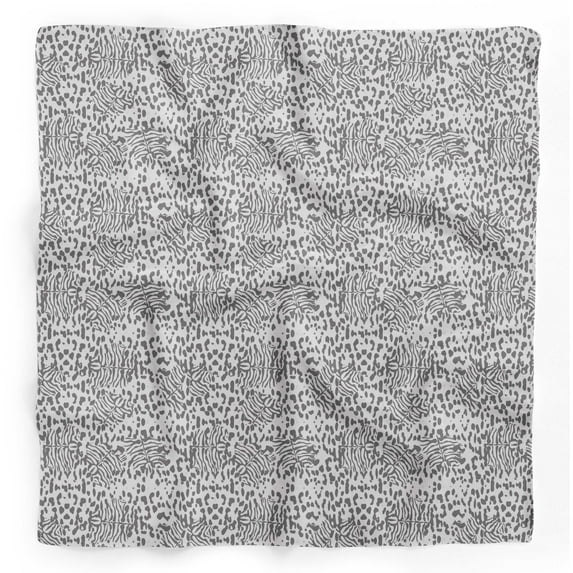 Bimba White Leopard & Tiger Animal Skin Printed Pure Silk Scarf Neck Wrap Summer Hair Bandanas For Women 40 x 40 Inches
