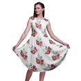 thumbnail image 1 of Bimba White Peony & Anemone Floral Women Knee Length Sleeveless Casual Summer Sun Tank Dress-XXX-Large, 1 of 6