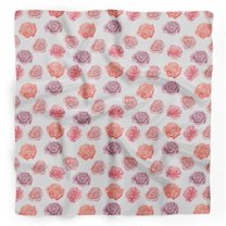 Bimba White Rose Floral Printed Pure Silk Scarf For Hair Neck Head Bandanas For Women 40 x 40 Inches