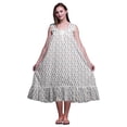 thumbnail image 1 of Bimba White28 Damask Leaves,Clover Flower & Ogee Cotton Nightgowns for Women Mid-Calf Printed Sleepwear Night Dress XXX-Large, 1 of 6