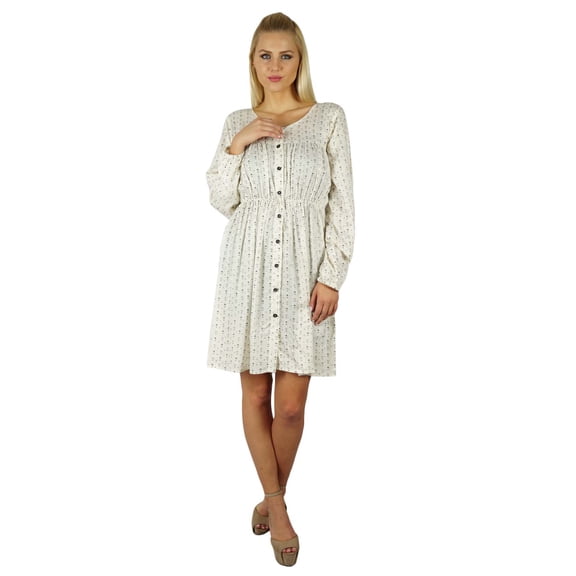 Bimba Women Above Knee Shift Dress Casual Rayon Button Down Summer Clothing