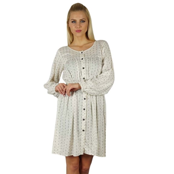 Bimba Women Above Knee Shift Dress Casual Rayon Button Down Summer Clothing