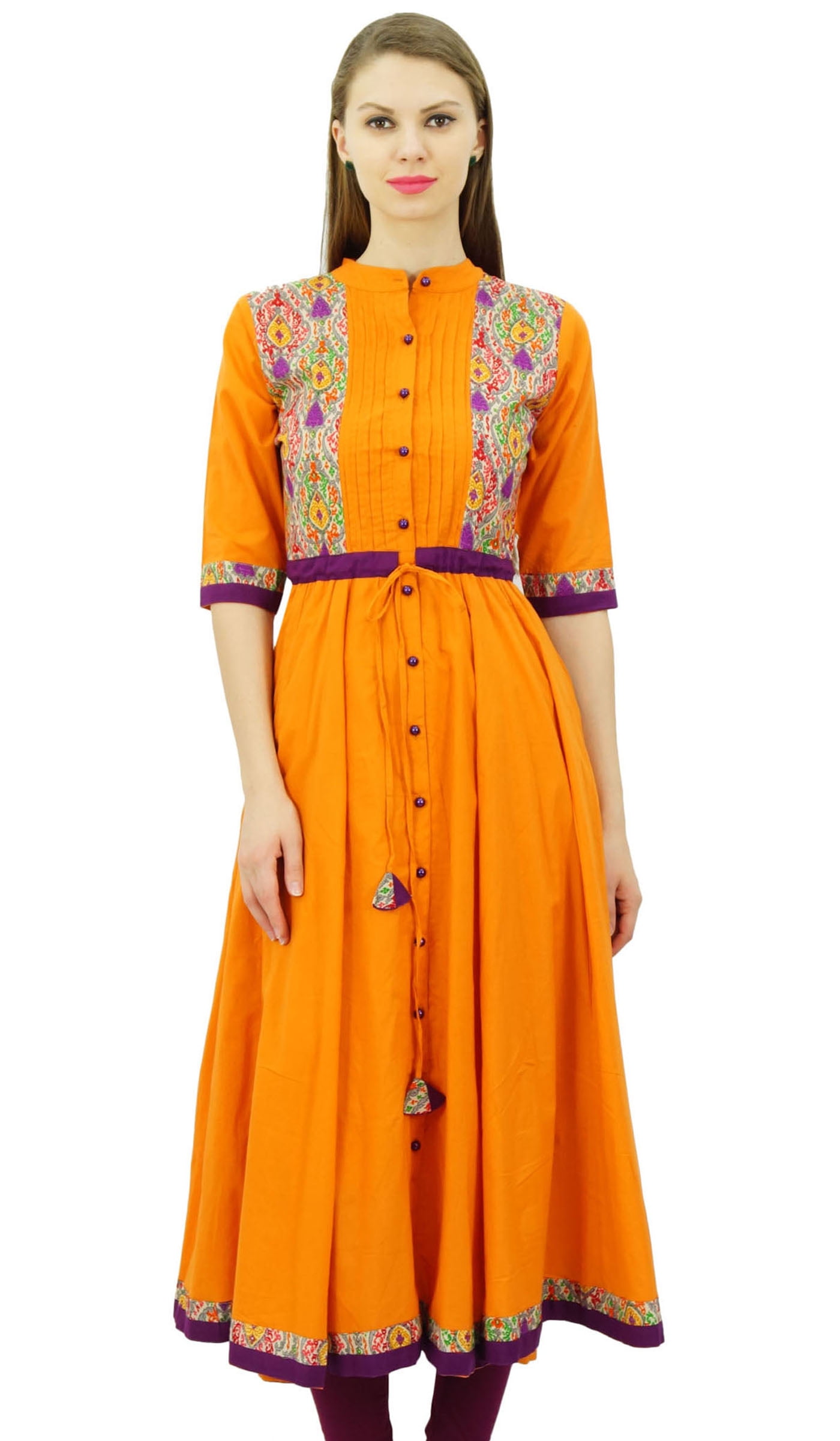 3/4th Sleeve Cotton Ladies Anarkali Kurtis, Occasion : Party Wear, Technics  : Machine Made at Best Price in Delhi