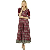 Bimba Women Anarkali custom Kurti Indian Ethnic 3/4 Sleeve Cotton Kurta Blouse