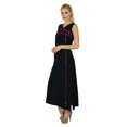 thumbnail image 1 of Bimba Women Black A-Line Maxi Dress Sleeveless Casual Boho Chic Clothing, 1 of 6