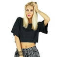 thumbnail image 1 of Bimba Women Black Baggy custom Crop Top Rayon Short Casual Blouse, 1 of 6