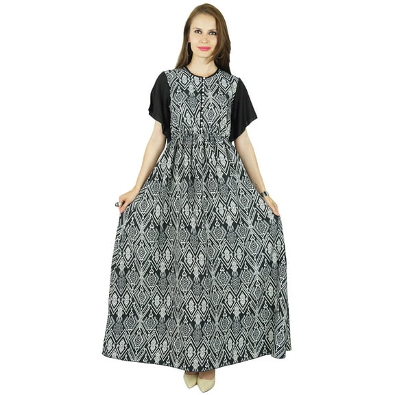 Bimba Women Black Classic Chic Style Maxi Dress Long Gown Elastic Waist