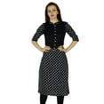 thumbnail image 1 of Bimba Women Black Cotton Classic Chic Kurta Kurti 3/4 Sleeve Tunic Formal, 1 of 1