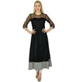 thumbnail image 1 of Bimba Women Black Net Anarkali custom Kurti Sheer Sleeve Indian Blouse, 1 of 1