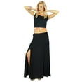 thumbnail image 1 of Bimba Women Black Pencil Long Skirt Side Slit Rayon Skirt, 1 of 6