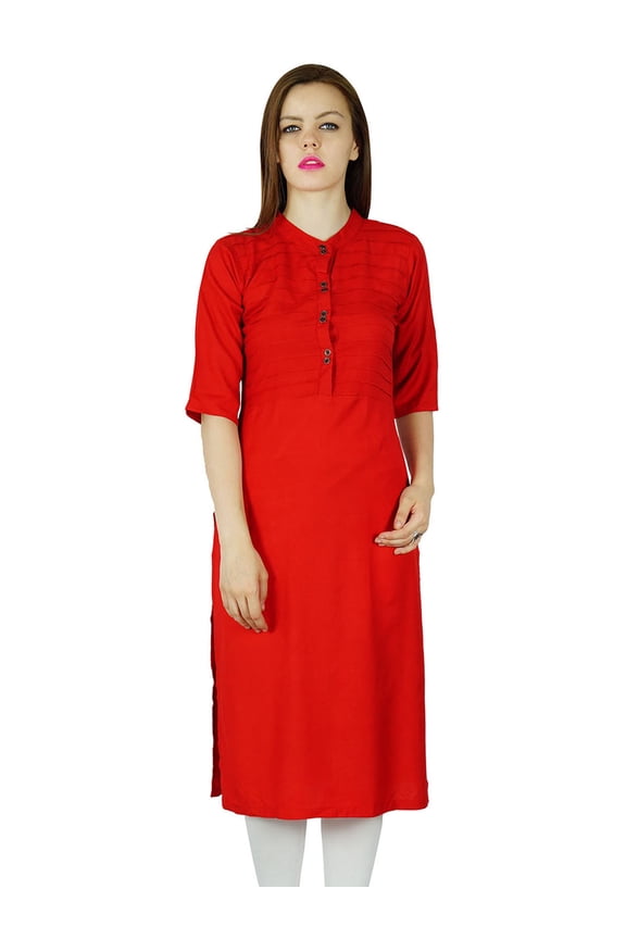 Women Black Rayon custom Kurta Kurti short Sleeve Summer Tunic Long Top Blouse Indian Clothing