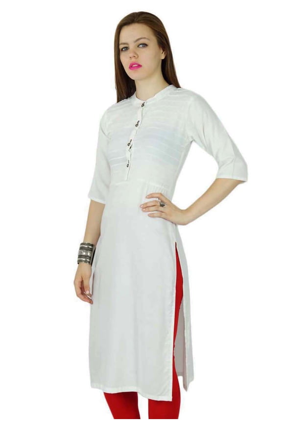 Women Black Rayon custom Kurta Kurti short Sleeve Summer Tunic Long Top Blouse Indian Clothing