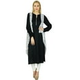 thumbnail image 1 of Bimba Women Black Straight custom Kurti With Shrug Ethnic Full sleeve Rayon, 1 of 1