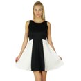 thumbnail image 1 of Bimba Women Black & White Shift Dress Stretchable Fabric Holiday Clothing, 1 of 8