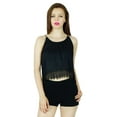 thumbnail image 1 of Bimba Women Black custom Crop Top Casual Holiday Beach Wear Clothing Blouse, 1 of 1